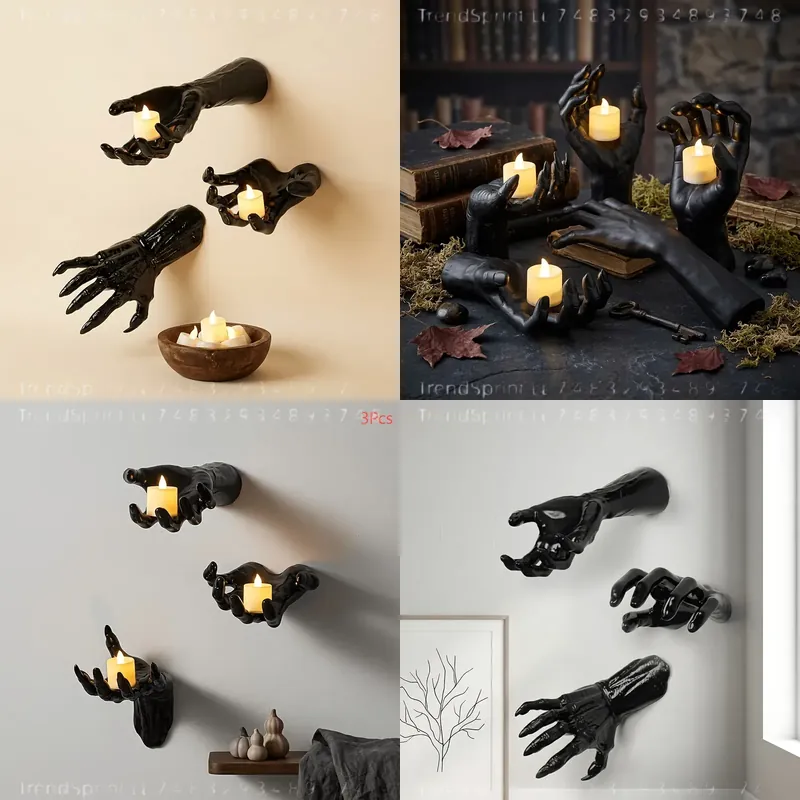 Outdoor Lighting Black - 3 Peças de Decoração de Parede