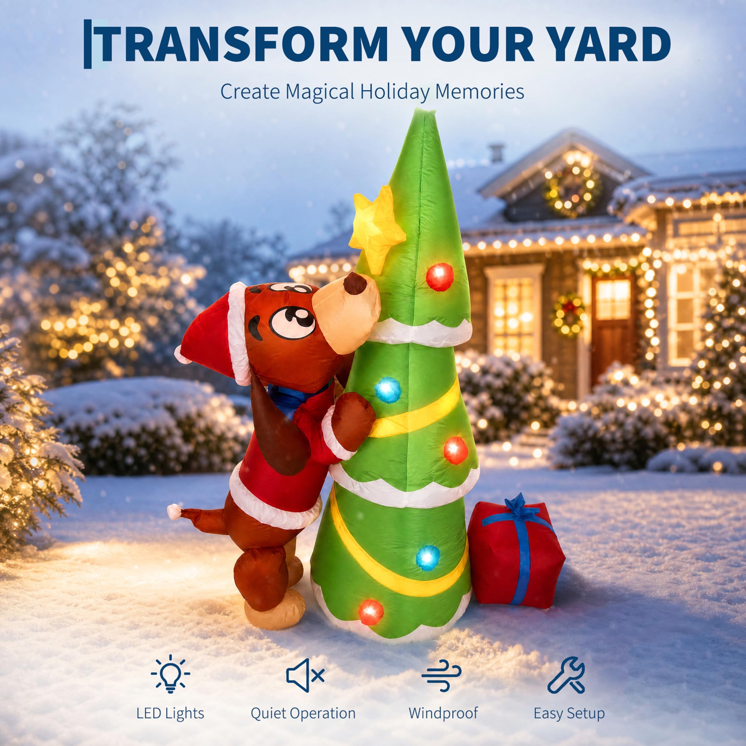 Cachorro de Natal Inflável Gig - Outdoor Lighting Effects avaliação e preço