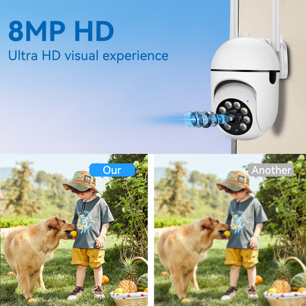 8mp 2.4g wifi ip cctv câmera c - Outdoor Lighting Track avaliação e preço